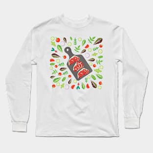 Veggie and Meat Explosion Long Sleeve T-Shirt